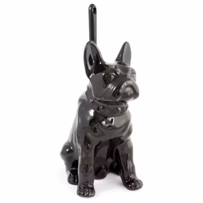 Pot à balai brosse wc chien noir