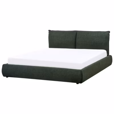Lit avec sommier Tissu VINAY 160 x 200 cm Vert foncé