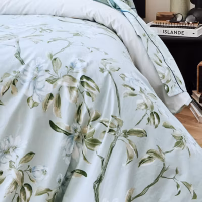 Drap plat en percale de coton au style anglais (180×290 cm – Céladon)