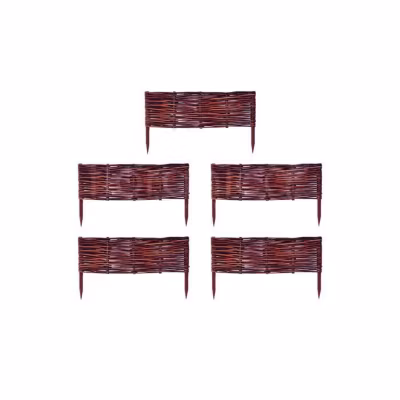 Clôture de pelouse en saule FLORANICA – 20 cm, 5 x 60 cm – Bordure de lit de jardin