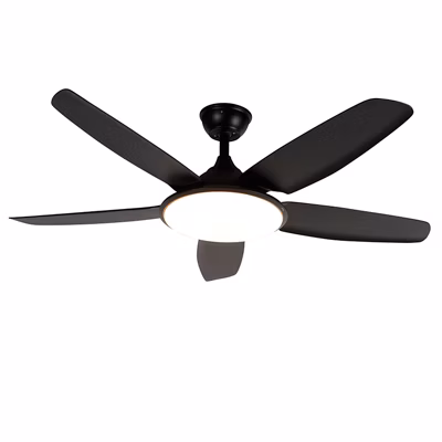 Ventilateur de plafond moderne noir avec télécommande et LED – Vifte