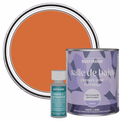 Peinture Orange pour carrelage de Salle de Bain, Satinée – RUST-OLEUM – Thé Chaï 750ml