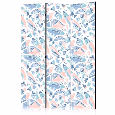 Paravent -Poisson de style aztèque dans des tons pastelblanc