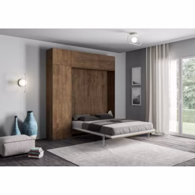 Lit escamotable et demi en noyer – ISOKA Kentaro – Ouverture vasistas – Solution design pour petit espace