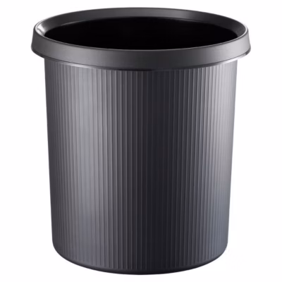 Corbeille à papier en plastique solide 18 litres – Noir