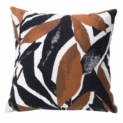 Coussin décoratif déhoussable motif graphique (40×40 cm – Noir)