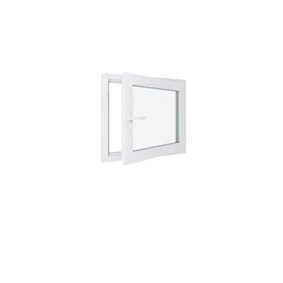 Fenêtre PVC – LxH 800×700 mm -Triple Vitrage – Blanc -poignée à gauche
