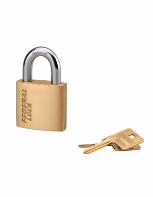 Cadenas à clé Fédéral Lock 520, laiton, chantier, anse acier, 45mm, 2 clés – THIRARD