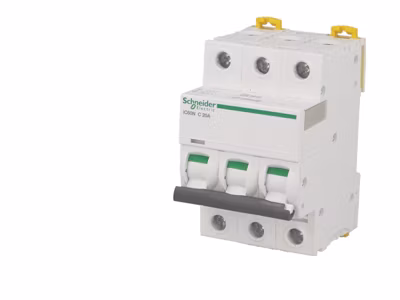 Disjoncteur modulaire tripolaire Schneider ic60n 40A courbe C