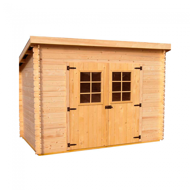 Abri de jardin – 1 pente – madriers massifs 20 mm – CH 3019.02 N HABRITA