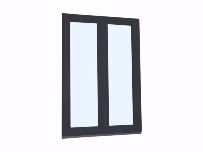 Porte fenêtre oscillo-battante double vantaux PVC anthracite et blanc L 1400mm x H 2150mm ouvrant droit