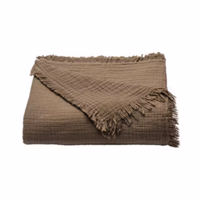 Dessus de lit gaze de coton (270×250 cm – Marron chocolat)