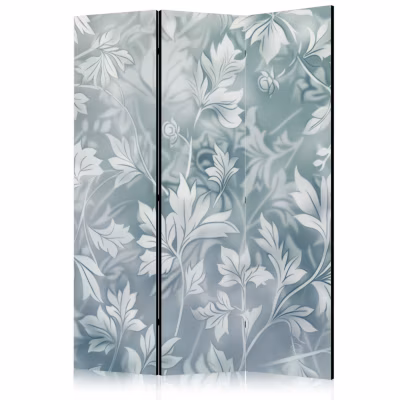Paravent – Ornements en Turquoise Délavé Frotté – Motif Floral Délicat