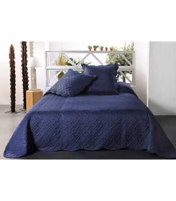 Boutis contemporain bleu marine – 180x240cm – Bleu marine