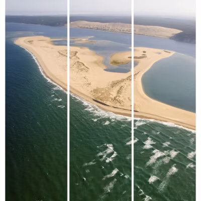 Triptyque sur toile banc d&rsquo;arguin 90×97 cm Fabriqué en France