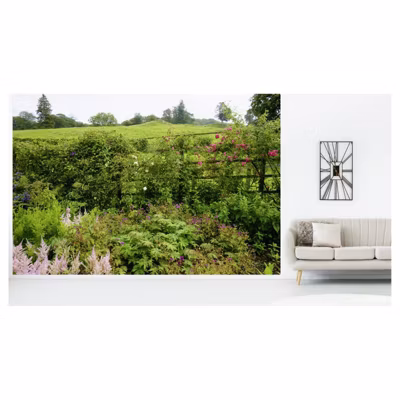 Papier peint intissé JARDIN VIOLET 400 x 270 cm (LxH) – Tapisserie murale panoramique XXL, Made in France par Scenolia