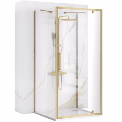 Cabine De Douche Rea Rapid Swing 90X90 Brush Gold