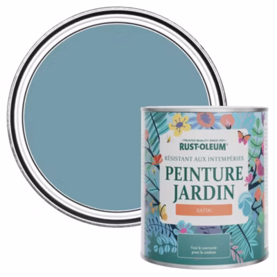 Peinture Bleue pour Jardin et terrasse, Finition Satinée – RUST-OLEUM – Océan 750ml