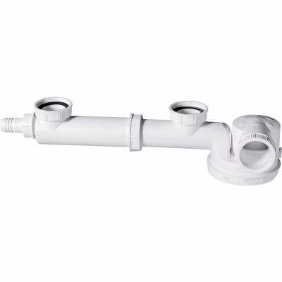 Siphon 2 bacs – Wirquin Pro – Diamètre40mm – Gain de place