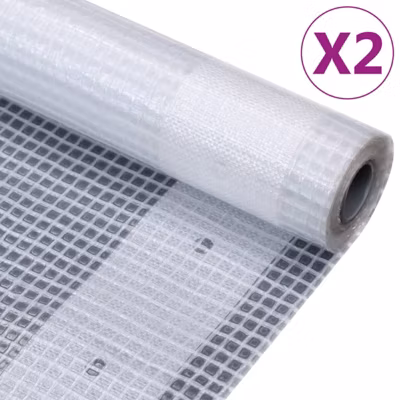 Bâches Leno 2 pcs 260 g m² 1,5×10 m Blanc