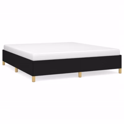 Lit double, Lit adulte, Cadre de lit sans matelas noir 160×200 cm tissu