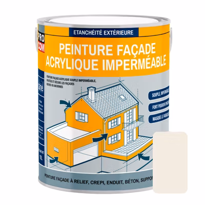 Peinture façade acrylique, protection,  imperméabilisation des façades-2500-Blanc cassé (RAL 9010)-PRO COM