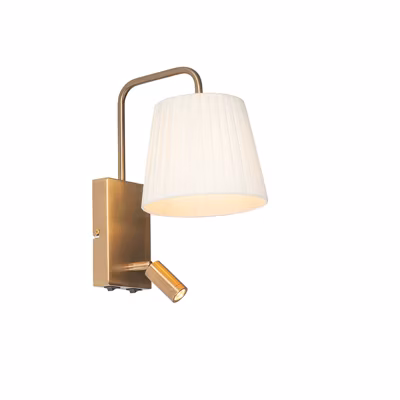 Applique murale moderne blanche et bronze avec lampe de lecture – Renier