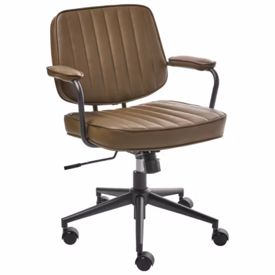 Chaise de bureau BERNE Cuir PU Marron