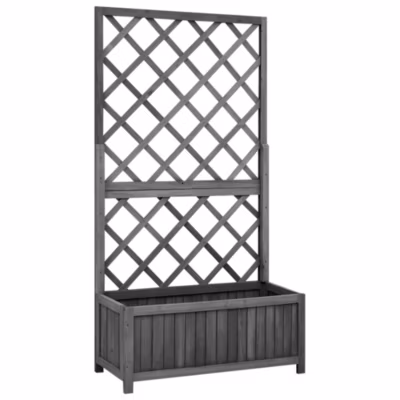 Jardinière à treillis jardin,Pot de fleur,Bac à fleurs Noir 70x30x135 cm Bois de sapin