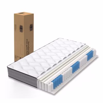 Matelas à ressorts ensachés ergonomique 7 zones,90x200cm,Dureté H3,Certifié Oeko-Tex