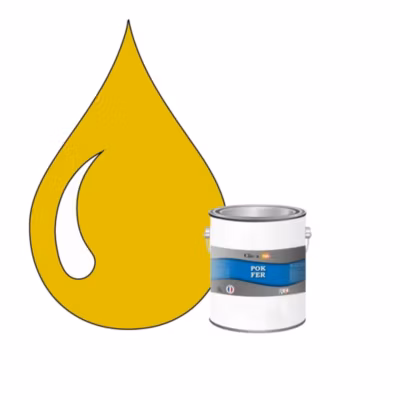 Peinture fer antirouille – Laque extérieure Semi-Brillante POK FER – 1L – RAL 1003 – Jaune de Sécurité