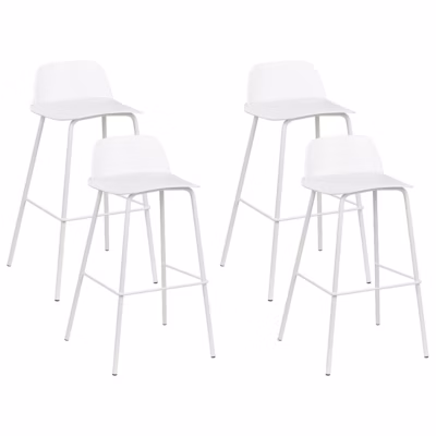 Lot de 4 chaises de bar MORA Blanc