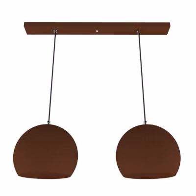 LUMICOM – JOE TRACK Suspension, 2x E27, max 42W, métal, marron corten, D.25cm