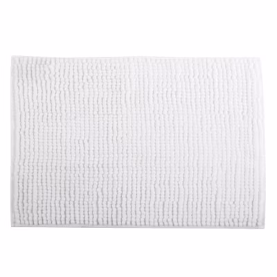 Tapis de bain rectangulaire blanc L.90 x l.60 cm Chenille