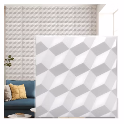 Panneaux de plafond et panneaux muraux Decoratif 3D Romby Blanc 2m² / 8pièces