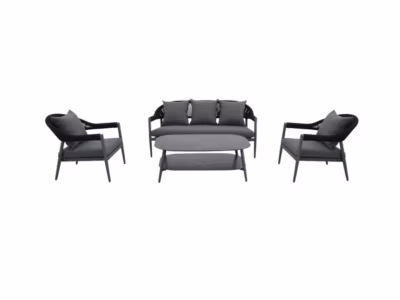 Salon de jardin Camarillo Gris en aluminium – 5 places – Jardideco