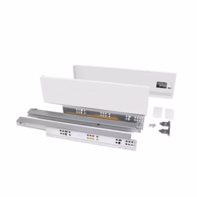 Emuca Tiroir extérieur Vertex 40kg hauteur 93mm, profondeur 450mm, Acier, Peint en blanc