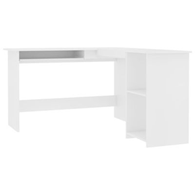 Bureau d&rsquo;angle en forme de L Blanc 120x140x75 cm vidaXL