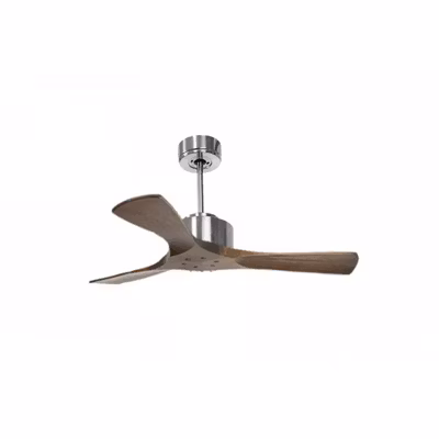 Modulo de KlassFan – Super destratificateur et ventilateur DC 106 cm Chrome pales bois sombre sans Lumière  15 à 20 m²