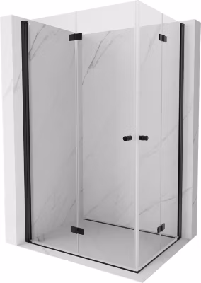 Mexen Mist-F Duo cabine de douche pliante gauche 80 x 75 cm, transparent, noir – 8A6-080L-075P-70-00