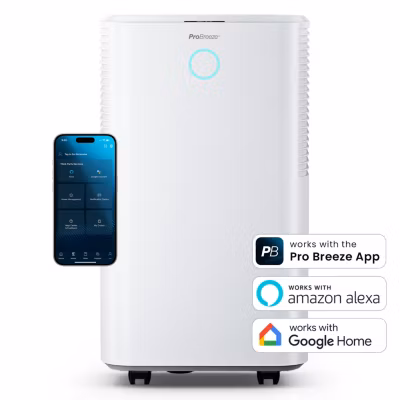 Pro Breeze Déshumidificateur silencieux 12L/jour OmniDry, mode linge, contrôle via app intelligente, pour pièces jusqu&rsquo;à 20 m²