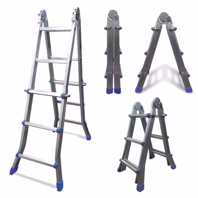 Échelle Mini Géante 4×3 Marches – Pliable, Multi-Position – Aluminium Pro, Robuste & Sécurisée – Certification 150 kg, EN131