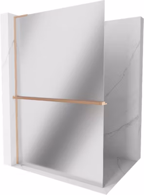Mexen Kioto+ L paroi de douche avec étagère Walk-in 80 x 200 cm, miroir, cuivre brossé – 800-080-123-65-50