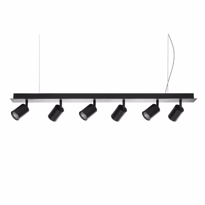 LUMICOM – FORM XL Suspension, 6X GU10, max 33W, métal, noir mat, L.90cm