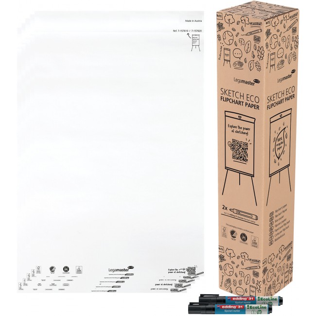 Bloc de papier Sketch Eco pour chevalet de conférence Legamaster