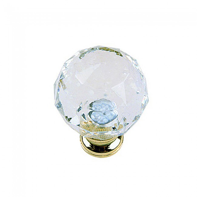 Bouton à facettes en acrylique transparent 610 – diamètre 28 mm CADAP