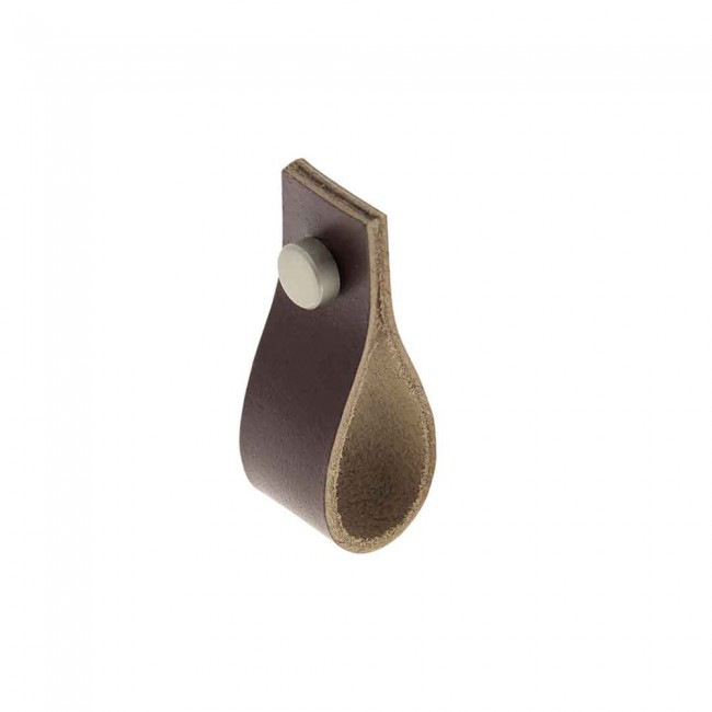 Poignée de meuble courte à tirette en cuir B0594 – 20×60 mm CADAP