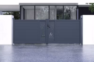 Portail battant 3,5m VELETA H.120 aluminium gris