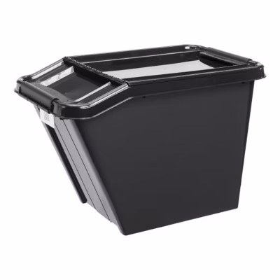 Bac de rangement noir 58 litres avec Couvercle Incliné