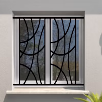 Grille de Defense Arcade pour Fenetre H 45 cm x L 100 cm (côte tableau)